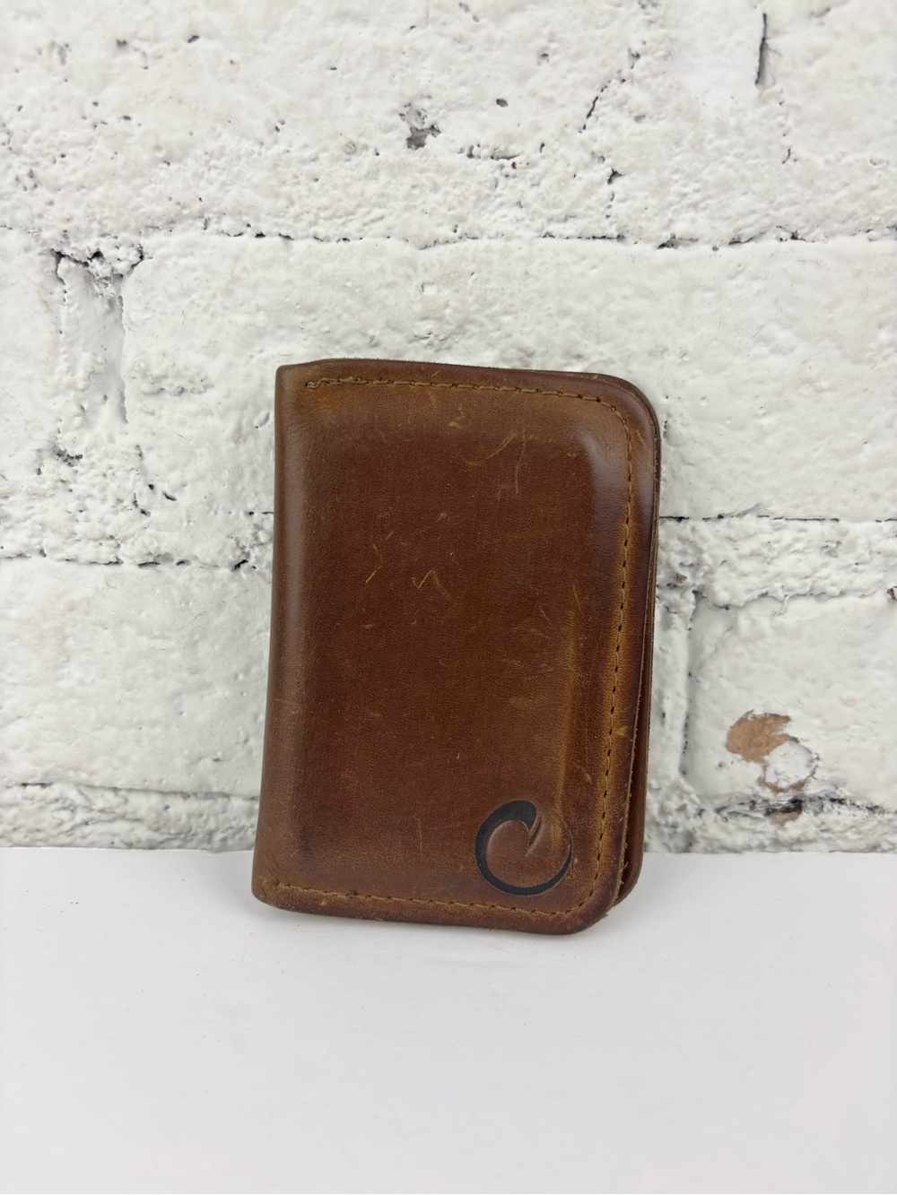 Origin The Raw Edge Bi Fold Wallet Brown Leather